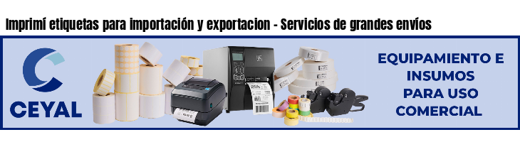 Imprimí etiquetas para importación y exportacion - Servicios de grandes envíos