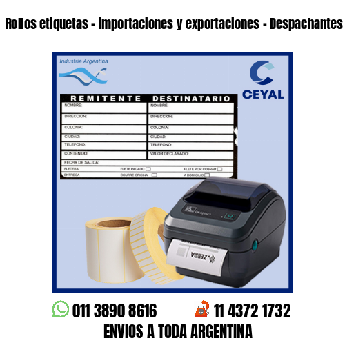 Rollos etiquetas – importaciones y exportaciones – Despachantes