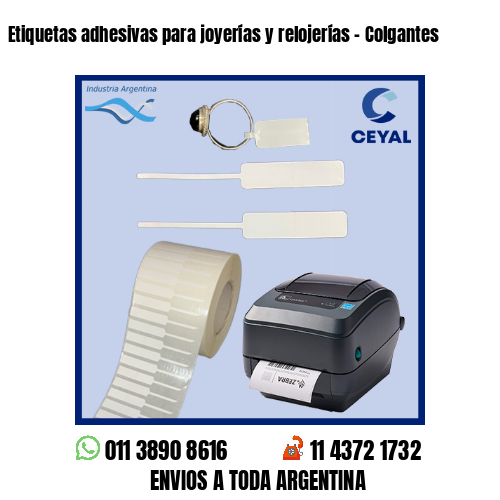 Etiquetas adhesivas para joyerías y relojerías – Colgantes