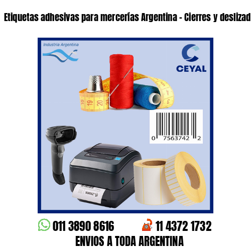 Etiquetas adhesivas para mercerías Argentina – Cierres y deslizadores
