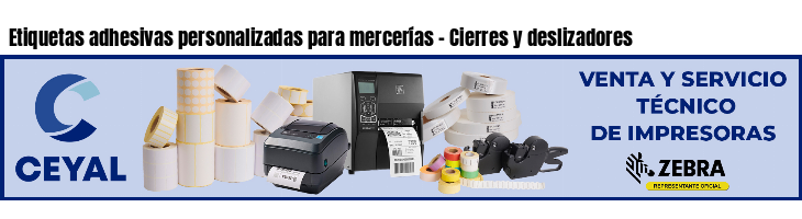 Etiquetas adhesivas personalizadas para mercerías - Cierres y deslizadores