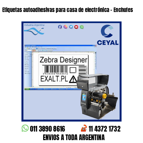 Etiquetas autoadhesivas para casa de electrónica – Enchufes
