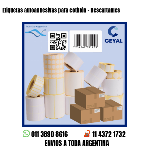 Etiquetas autoadhesivas para cotillón – Descartables