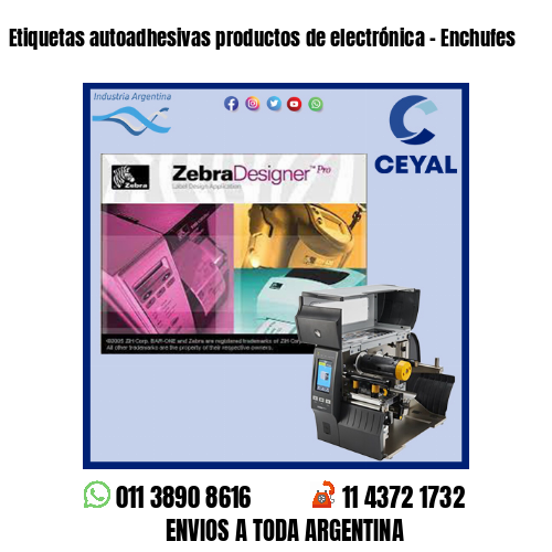 Etiquetas autoadhesivas productos de electrónica – Enchufes