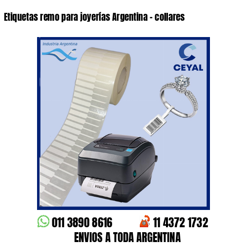 Etiquetas remo para joyerías Argentina – collares