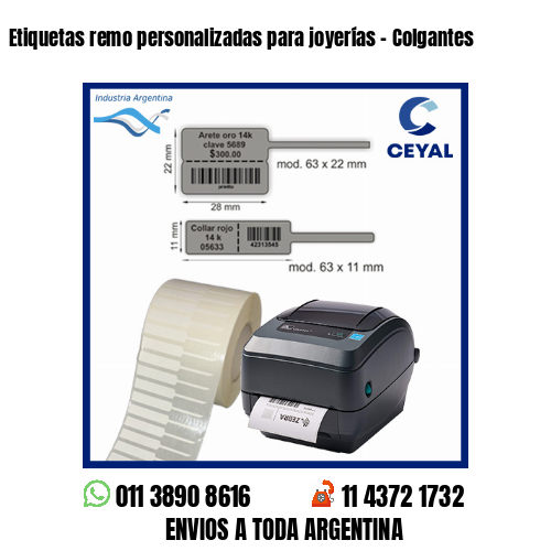 Etiquetas remo personalizadas para joyerías – Colgantes