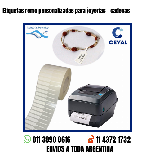 Etiquetas remo personalizadas para joyerías – cadenas
