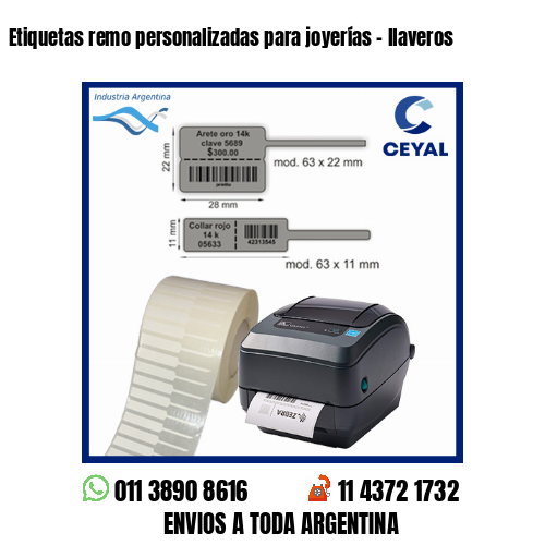 Etiquetas remo personalizadas para joyerías – llaveros
