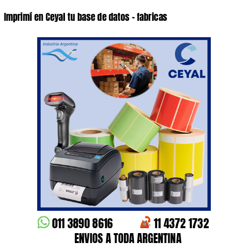 Imprimí en Ceyal tu base de datos – fabricas