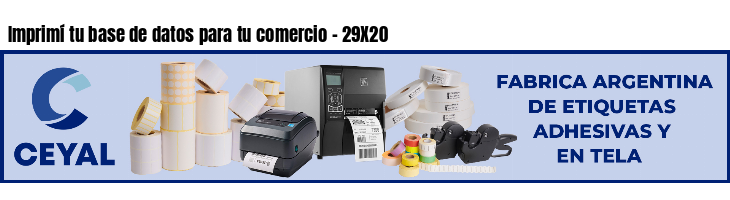 Imprimí tu base de datos para tu comercio - 29X20