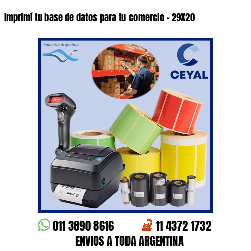 Imprimí tu base de datos para tu comercio – 29X20