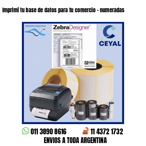 Imprimí tu base de datos para tu comercio – numeradas