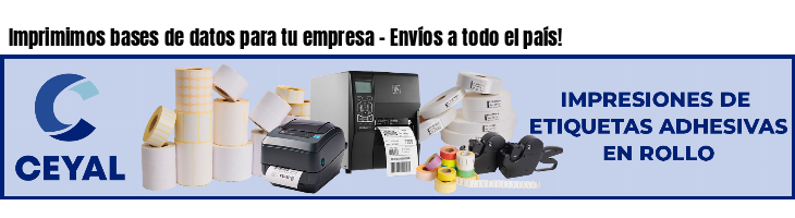 Imprimimos bases de datos para tu empresa - Envíos a todo el país!
