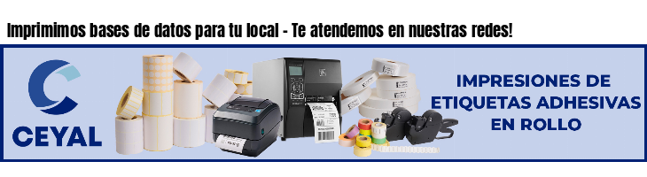 Imprimimos bases de datos para tu local - Te atendemos en nuestras redes!