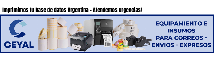 Imprimimos tu base de datos Argentina - Atendemos urgencias!