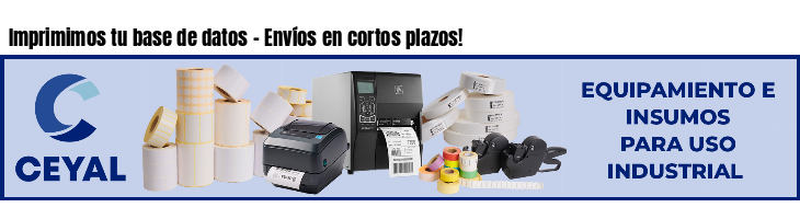 Imprimimos tu base de datos - Envíos en cortos plazos!