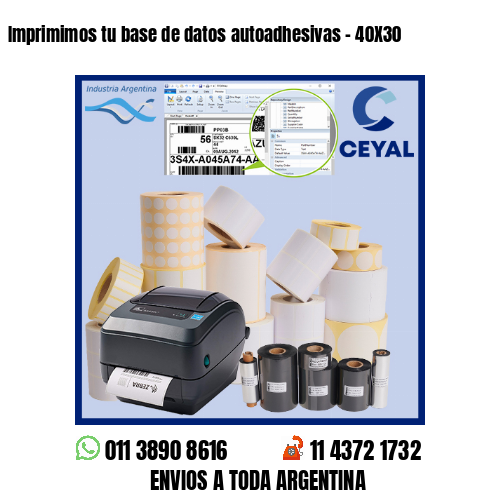 Imprimimos tu base de datos autoadhesivas – 40X30