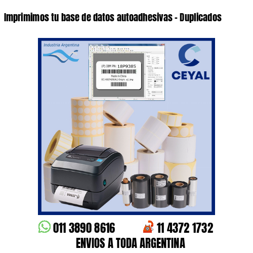 Imprimimos tu base de datos autoadhesivas – Duplicados