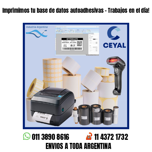 Imprimimos tu base de datos autoadhesivas – Trabajos en el día!