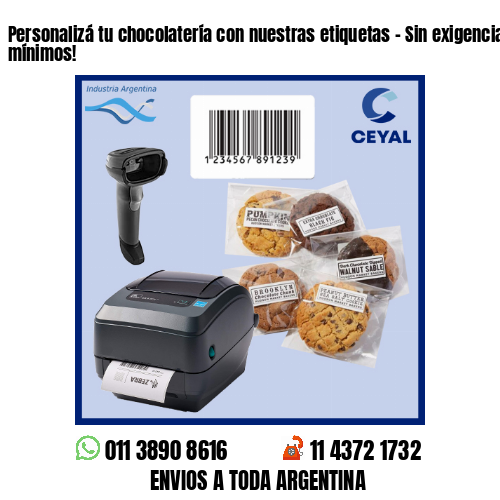 Personalizá tu chocolatería con nuestras etiquetas – Sin exigencias de mínimos!