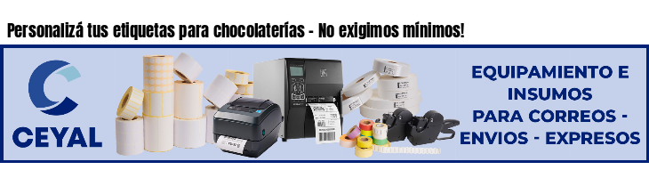 Personalizá tus etiquetas para chocolaterías - No exigimos mínimos!