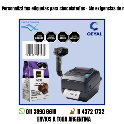 Personalizá tus etiquetas para chocolaterías – Sin exigencias de mínimos!