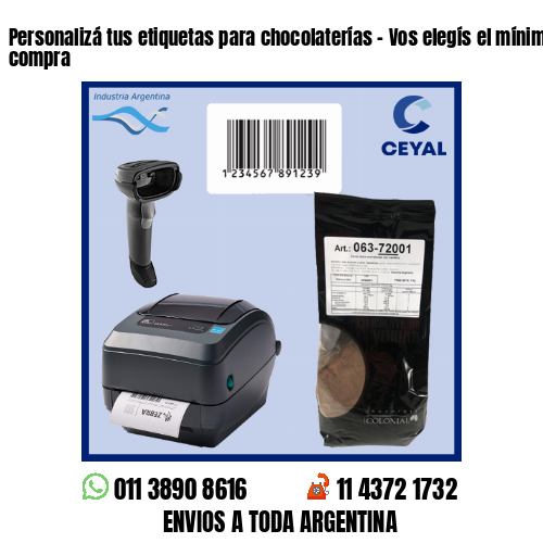 Personalizá tus etiquetas para chocolaterías – Vos elegís el mínimo de compra
