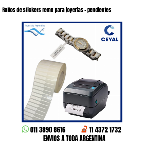 Rollos de stickers remo para joyerías – pendientes