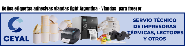 Rollos etiquetas adhesivas viandas light Argentina - Viandas para freezer