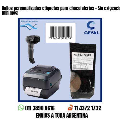 Rollos personalizados etiquetas para chocolaterías – Sin exigencias de mínimos!