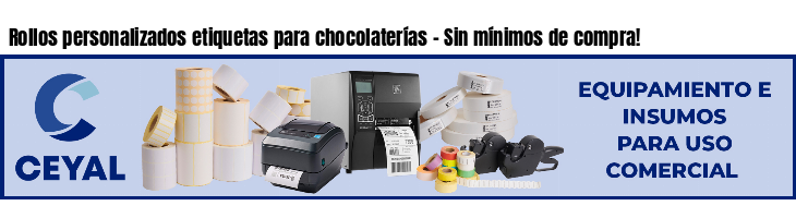Rollos personalizados etiquetas para chocolaterías - Sin mínimos de compra!