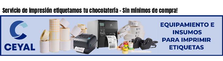 Servicio de impresión etiquetamos tu chocolatería - Sin mínimos de compra!