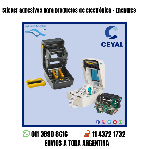 Sticker adhesivos para productos de electrónica – Enchufes