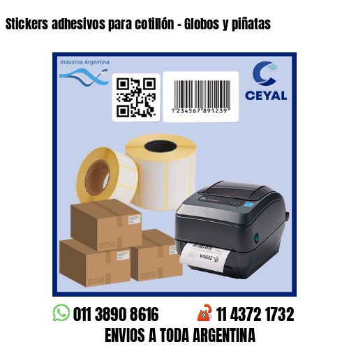 Stickers adhesivos para cotillón – Globos y piñatas