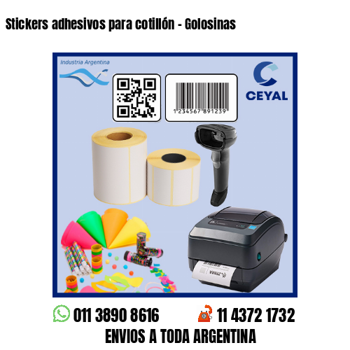 Stickers adhesivos para cotillón – Golosinas