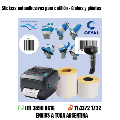 Stickers autoadhesivos para cotillón – Globos y piñatas