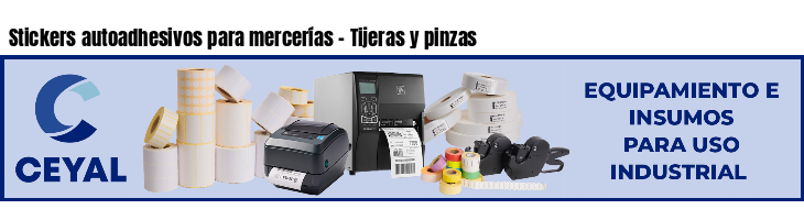 Stickers autoadhesivos para mercerías - Tijeras y pinzas