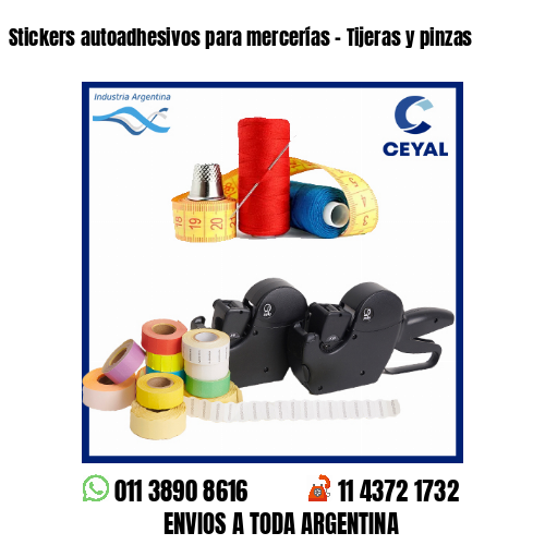 Stickers autoadhesivos para mercerías – Tijeras y pinzas