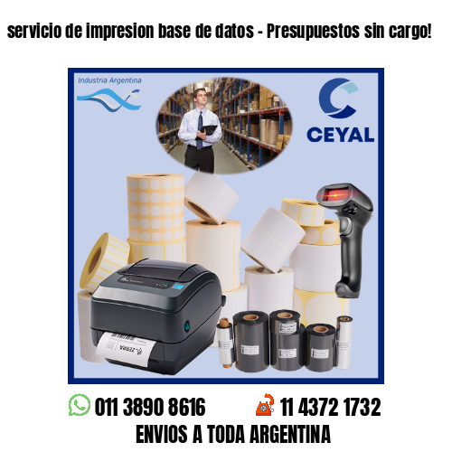 servicio de impresion base de datos – Presupuestos sin cargo!