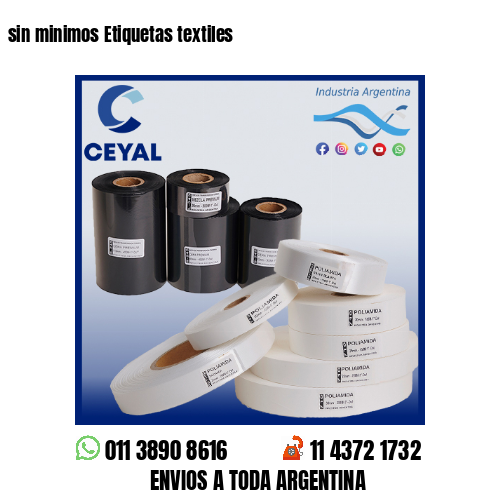 sin minimos Etiquetas textiles