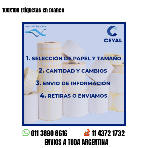 100×100 Etiquetas en blanco