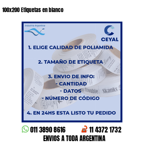 100×200 Etiquetas en blanco
