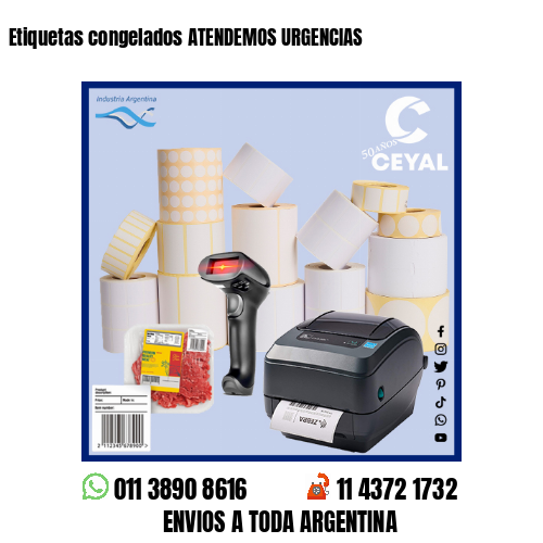 Etiquetas congelados ATENDEMOS URGENCIAS