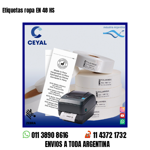 Etiquetas ropa EN 48 HS