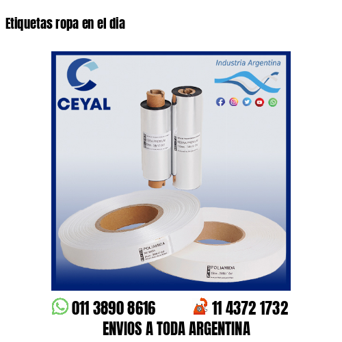 Etiquetas ropa en el dia