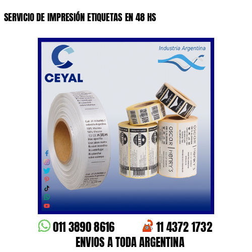 SERVICIO DE IMPRESIÓN ETIQUETAS EN 48 HS
