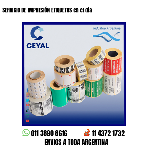 SERVICIO DE IMPRESIÓN ETIQUETAS en el dia