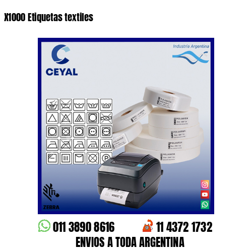 X1000 Etiquetas textiles
