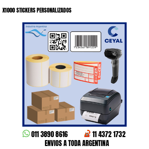 X1000 STICKERS PERSONALIZADOS
