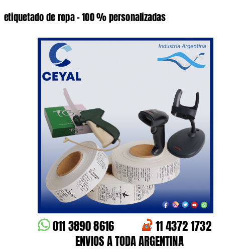 etiquetado de ropa – 100 % personalizadas